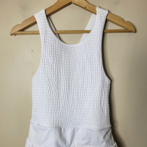 Free People Movement Breathless Romper L White Athleisure Stretch One Piece - Picture 4 of 7